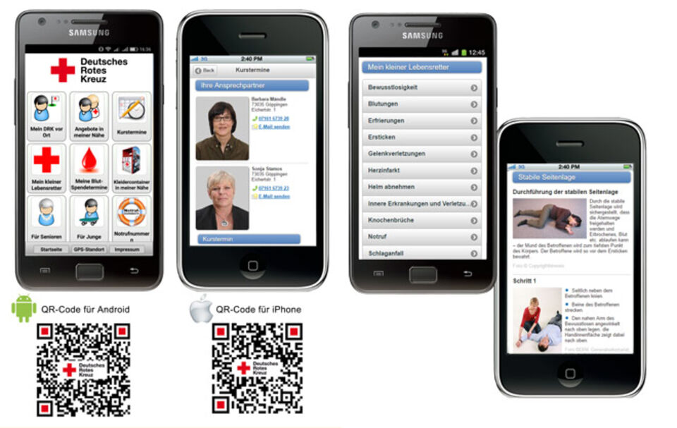 QR-Codes für iPhone- und Android-Geräte QR-Codes für iPhone- und Android-Geräte
